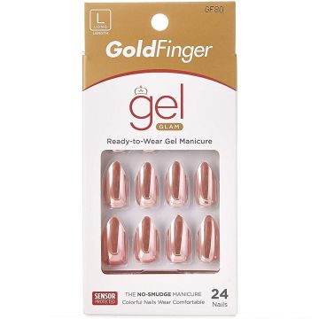 Kiss Gold Finger Gel Glam 24 Nails #GF80