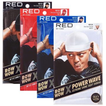 Kiss Colors & Care Power Wave Velvet Luxe Durag, Burgundy