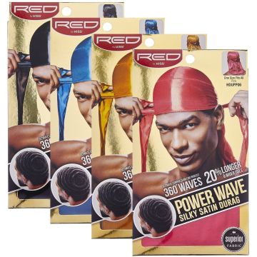 Red by Kiss Bow Wow X Power Wave Checker Silky Durag for Men Waves Silky  Doo Rag (Purple)