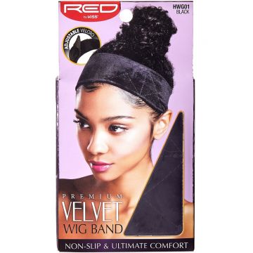 Red by Kiss Premium Velvet Wig Band - Black #HWG01