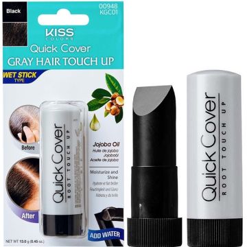 Kiss Colors Quick Cover Gray Hair Touch Up - Wet Stick Type 0.45 oz [2 Color Options]