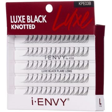 Kiss i-ENVY 1X Volume Knotted 70 Individual Eyelashes - Luxe Black Flare Long #KPE03B