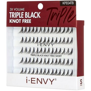 Kiss i-ENVY 3X Volume Knot Free 70 Individual Eyelashes - Triple Black Knot Free Short #KPE04TB