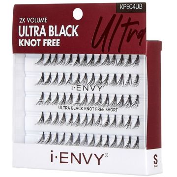 Kiss i-ENVY 2X Volume Knot Free 70 Individual Eyelashes - Ultra Black Knot Free Short #KPE04UB