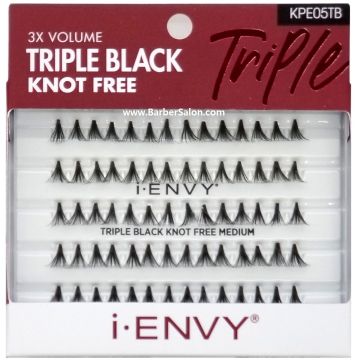 Kiss i-ENVY Premium Individual Eyelashes - 70 Individual Lashes - Triple Black Knot Free Medium #KPE05TB