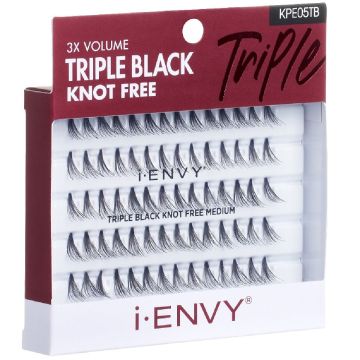 Kiss i-ENVY 3X Volume Knot Free 70 Individual Eyelashes - Triple Black Knot Free Medium #KPE05TB