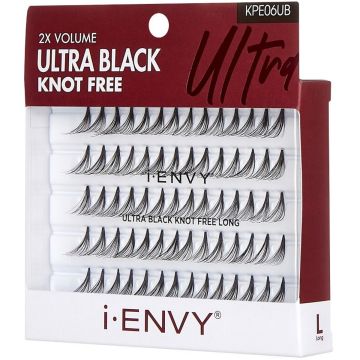 Kiss i-ENVY 2X Volume Knot Free 70 Individual Eyelashes - Ultra Black Knot Free Long #KPE06UB