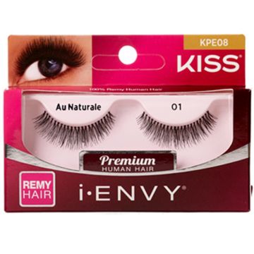 Kiss i-ENVY Premium Human Remy Hair Eyelashes 1 Pair Pack - Au Naturale 01 #KPE08