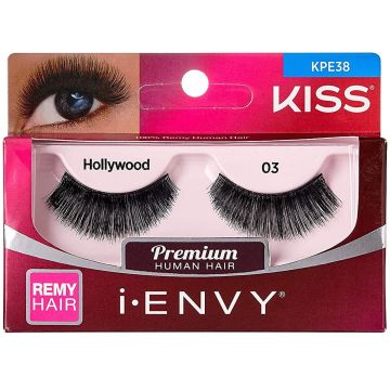 Kiss i-ENVY Premium Human Remy Hair Eyelashes 1 Pair Pack - Hollywood 03 #KPE38