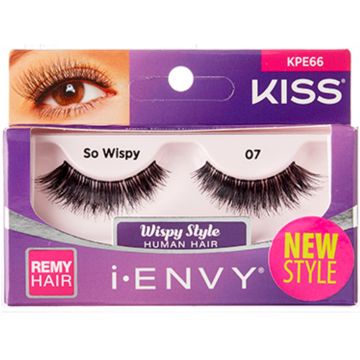 Kiss i-ENVY Premium Human Remy Hair Eyelashes 1 Pair Pack - So Wispy 07 #KPE66