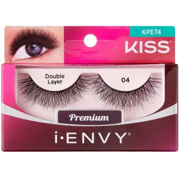 Kiss i-ENVY Premium Human Remy Hair Eyelashes 1 Pair Pack - Double Layer 01 #KPE74