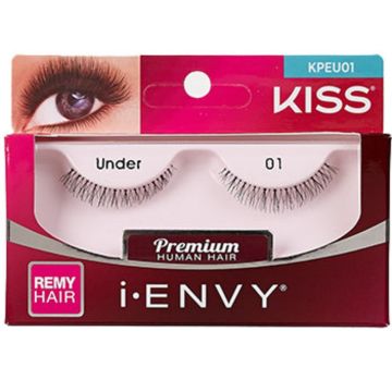Kiss i-ENVY Premium Human Remy Hair Eyelashes 1 Pair Pack - Under 01 #KPEU01