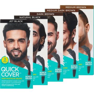 Kiss Quick Cover For Men Permanent Color Hair, Mustache, Beard