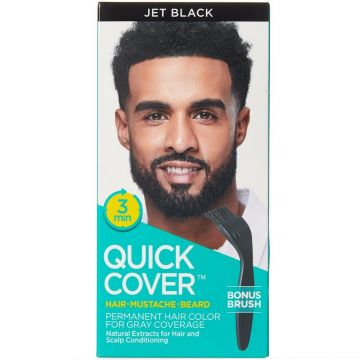 Kiss Quick Cover For Men Permanent Color Hair, Mustache, Beard