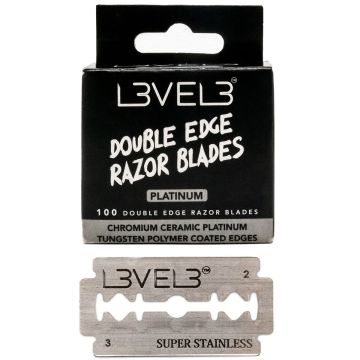 L3VEL3 Platinum Double Edge Razor Blades - 100 Blades
