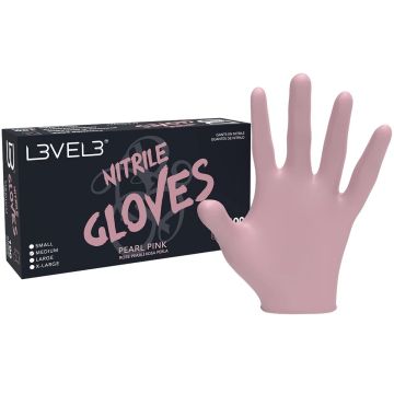 L3VEL3 Nitrile Gloves 100 Pcs - PEARL PINK [S-XL]