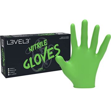 L3VEL3 Nitrile Gloves 100 Pcs - LIME [S-XL]