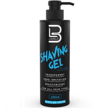 L3VEL3 Transparent Shaving Gel - Aqua 16.9 oz