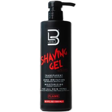 L3VEL3 Transparent Shaving Gel - Flame 16.9 oz