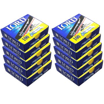 Lord Saloon Single Edge Super Stainless Blades - 1,000 Blades [100 Blades x 10 Pack]