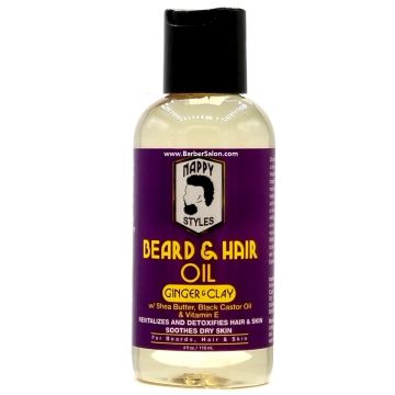 Nappy Styles Beard & Hair Oil - Ginger & Clay 4 oz