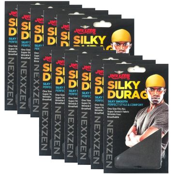 Nexxzen Silky Durag - Black - 12 Pack