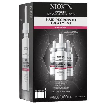 Nioxin 2% Minoxidil Hair Regrowth Treatment For Women 2 oz [3 Bottles Pack]