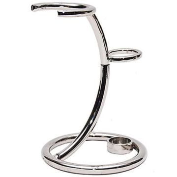 Parker Curved Chrome Safety Razor and Brush Stand #USS