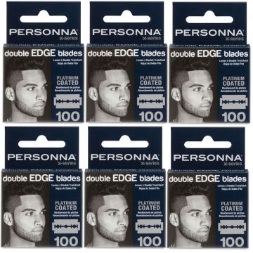 Personna X-Series Platinum Coated Double Edge Blades - 600 Blades #BP0262 [100 Blades x 6 Pack]