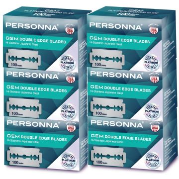 Personna GEM Double Edge Blades - 600 Blades #60-0258-0000 [100 Blades x 6 Pack]