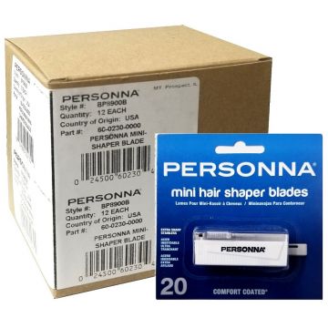 Personna Mini Hair Shaper Blades with Dispenser - 240 Blades #BP8900B [20 Blades x 12 Pack]