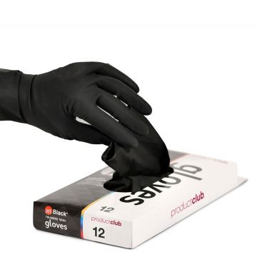 Product Club jetBlack Reusable Latex Gloves Black 12 Pcs [S-XL] #JBLG-12