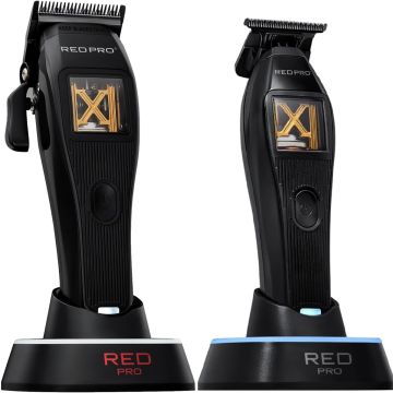 Red Pro X-King Vector Motor Cordless Clipper & Trimmer - Black [DUO]