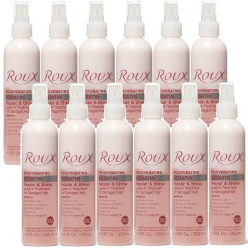 Roux Rejuvenating Keratin Repair & Shine Leave-In Treatment For Damaged Hair 8.45 oz [12 Pack]