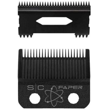 Stylecraft Replacement Fixed Black Diamond Carbon DLC Faper Hair Clipper Blade with Slim Deep Tooth Cutter Set #SC520B