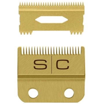 Stylecraft Replacement Fixed Gold Titanium Fade Hair Clipper Blade with Slim Deep Tooth Cutter Set #SC521G