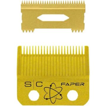 Stylecraft Replacement Fixed Gold Titanium Fade Hair Clipper Blade with Slim Deep Tooth Cutter Set #SC521G