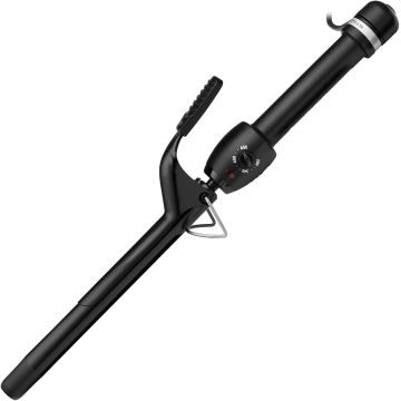 Stylecraft Black Gold Ceramic 7 Extended Barrel Stay-Temp Professional Curling Iron - 3/4" #SCSC75BXL