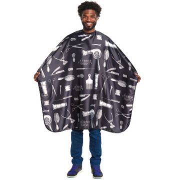 Scalpmaster Barber Print Styling Cape - Black #4141