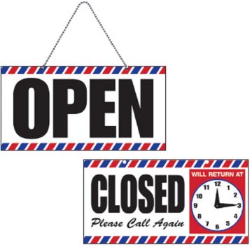 Scalpmaster Open / Closed Sign with Clock #SC-9018