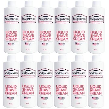 Scalpmaster Liquid Shave Cream 8 oz #LATHER-C - 12 Pack