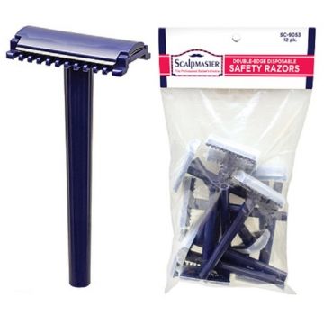 Scalpmaster Double Edge Disposable Safety Razors - 12 Pack #SC-9053