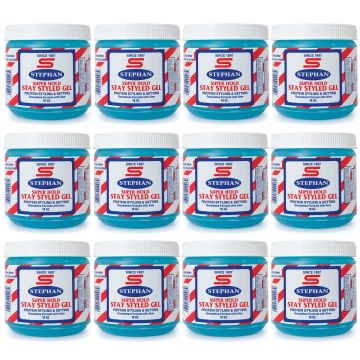 Stephan Super Hold Stay Styled Gel 16 oz - 12 Pack