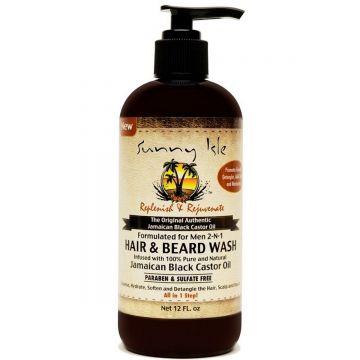 Sunny Isle Jamaican Black Castor Oil Men 2-N-1 Hair & Beard Wash 12 oz