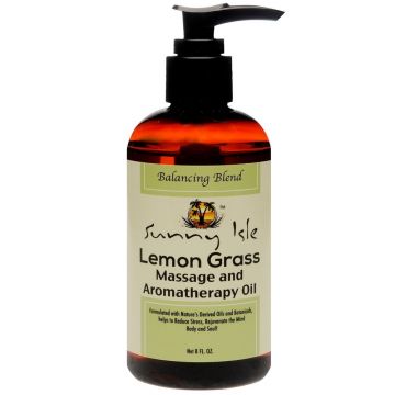Sunny Isle Jamaican Black Castor Oil & Lemon Grass Massage and Aromatherapy Oil 8 oz