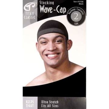 Titan Classic Stocking Wave Cap 2 Pcs - Black #11106