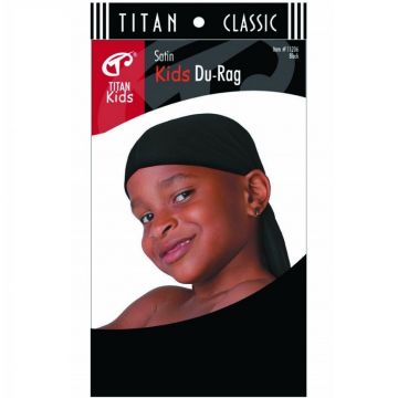 Titan Classic Kids Satin Du-Rag - Black #11206