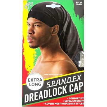 Titan Spandex Dreadlock Cap Extra Long - Black #22146