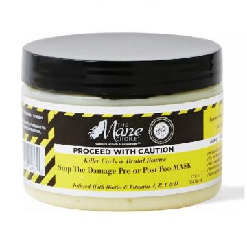 The Mane Choice Proceed With Caution Killer Curls & Brutal Bounce Stop The Damage Pre or Post Poo Mask 12 oz