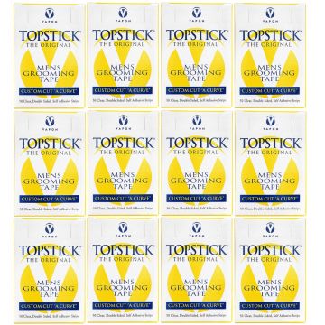 Vapon Topstick Mens Grooming Tape [Custom Cut "A Curve"] - 50 Strips [12 Pack]